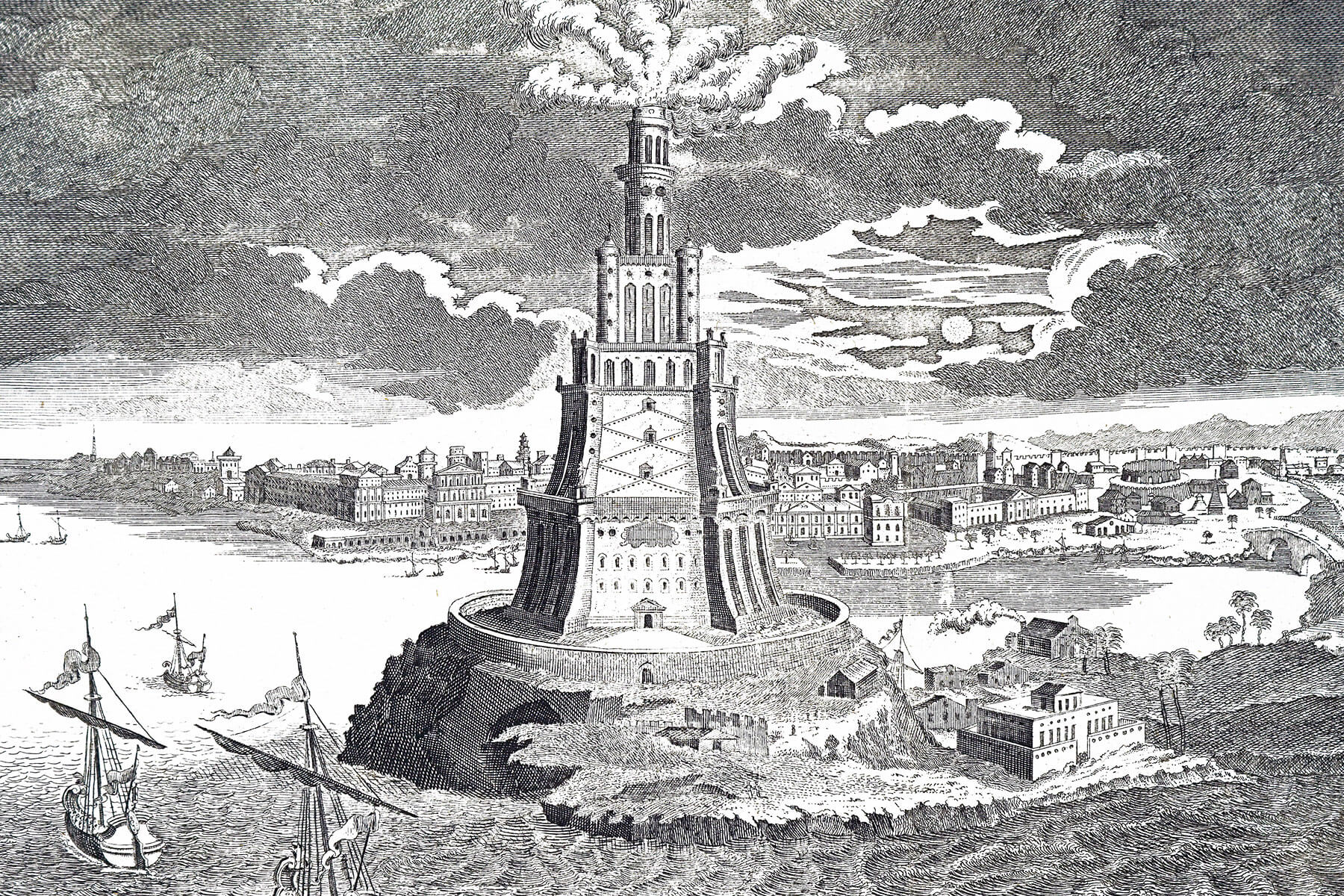 The Lighthouse of Alexandria’s Beacon Could Be Seen for 35 Miles
